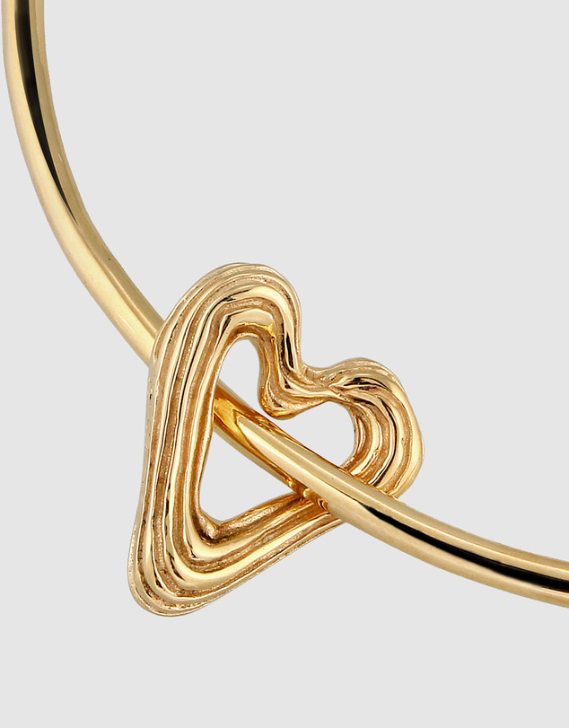 Elli Jewelry - Wavy Open Heart Bangle in Gold-Plated 925 Silver