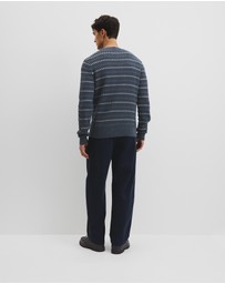 Country Road - Australian Good Earth Cotton Wool Blend Jacquard Check Knit