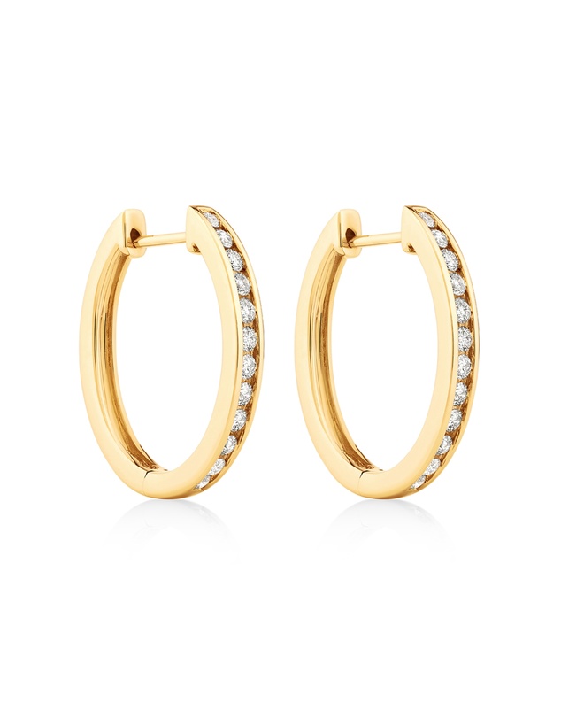 Michael Hill - Huggie Earrings with 0.50 Carat TW of Diamonds in 10kt Yellow Gold