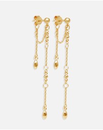 By Charlotte - Gold Luck and Love Chain Earrings