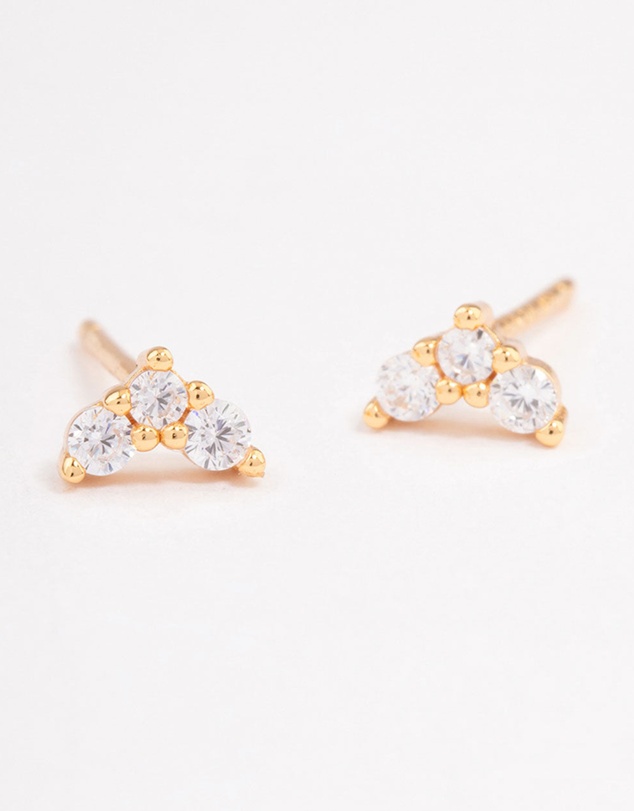Lovisa - Gold Plated Sterling Silver Cubic Zirconia Classic Trio Earrings