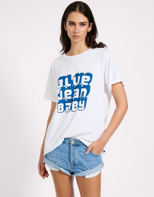 ONE TEASPOON - Blue Jean Baby Boyfriend Tee - White