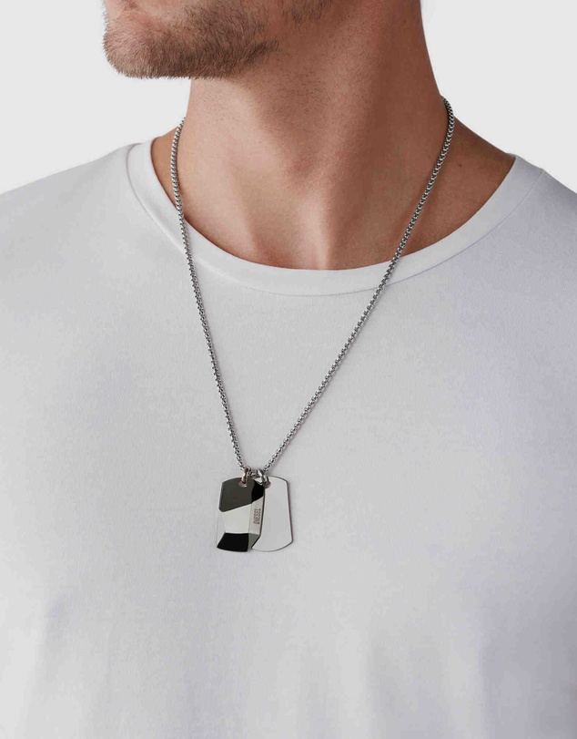 Diesel - Double Dogtags Silver Necklace