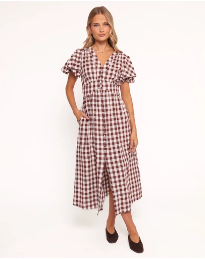 Petal & Pup - Robinson Maxi Dress - Brown Gingham