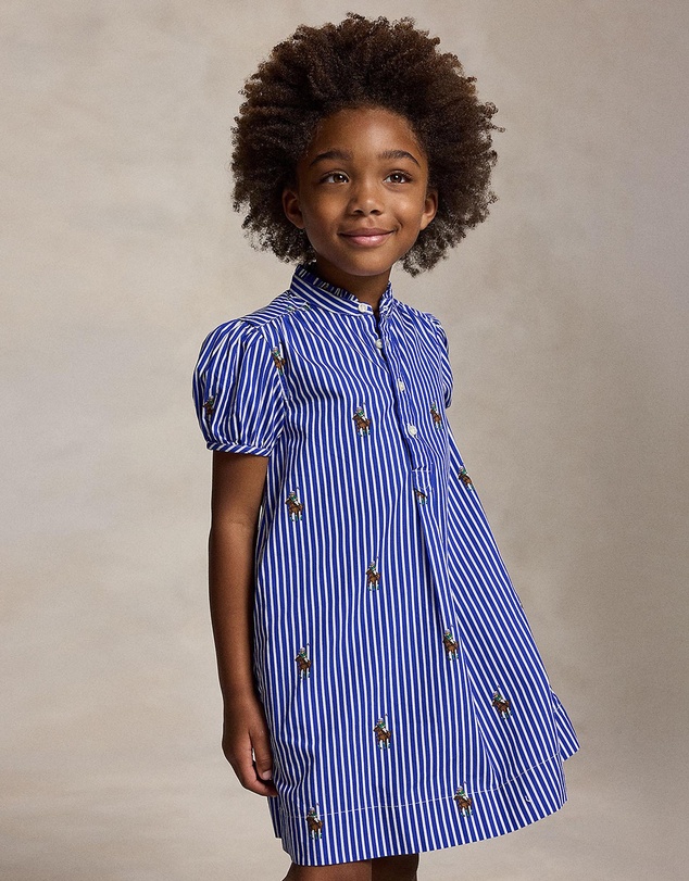 Polo Ralph Lauren - Polo Bear Striped Cotton Poplin Dress - Babies-Kids