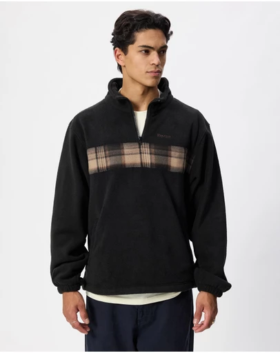 Rhythm - Checkered Fleece Quarter Zip Sweat