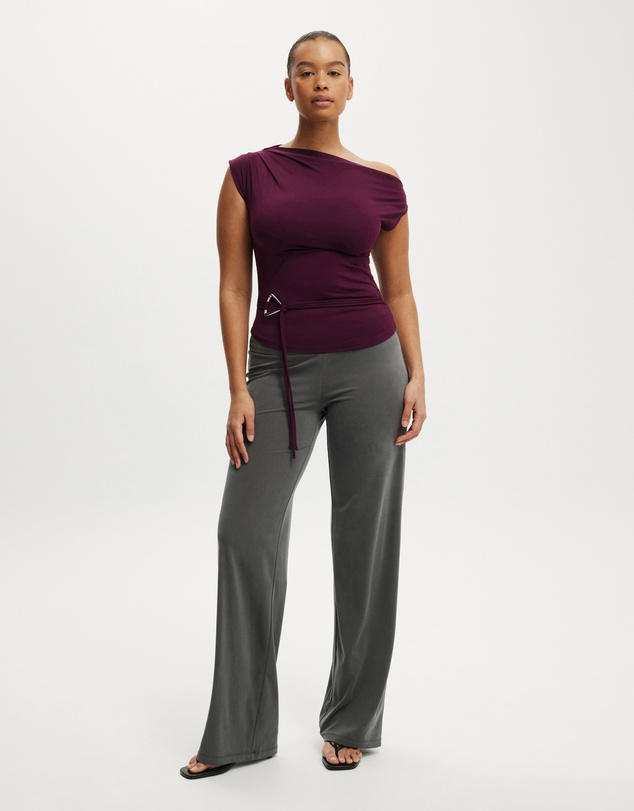 Cotton On - Georgie Off Shoulder Belt SS Top