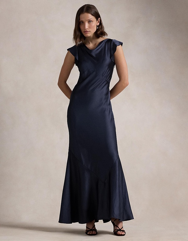 sachin and babi light blue dress Ralph Lauren Collection Navy Sophee A-Line Midi Dress main image 0