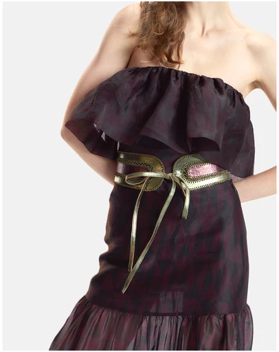 Cynthia Rowley - Organza Flounce Tube Top
