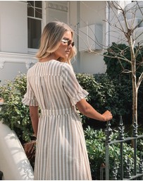 Esther & Co - Korbel Dress - Beige Stripe