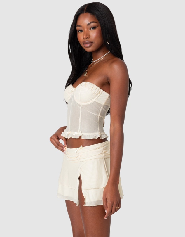 EDIKTED - Jojo Strapless Sheer Mesh Corset