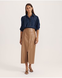 SABA - Viv Faux Leather Zip Front Skirt