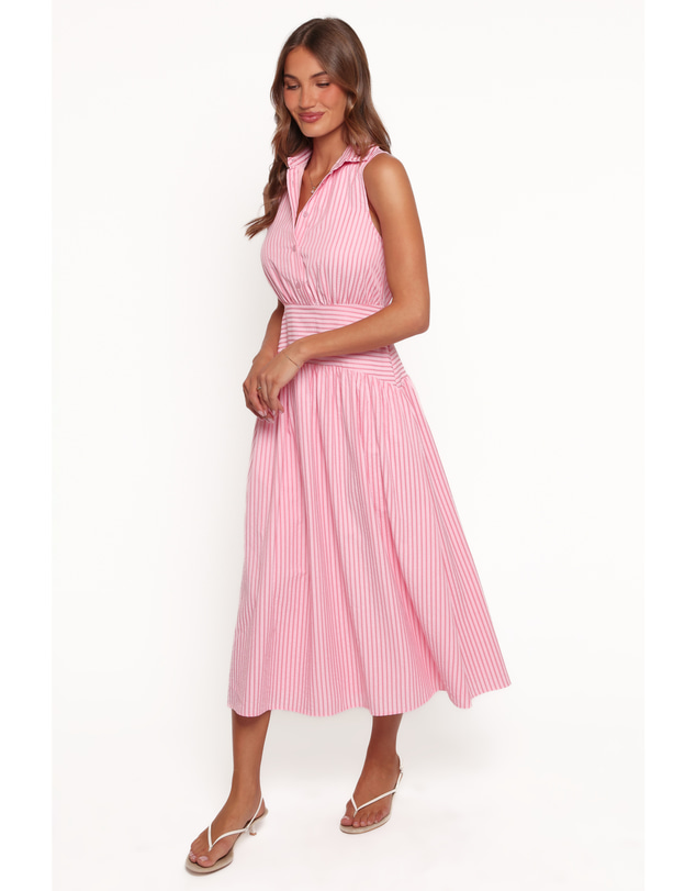 Petal & Pup - Julius Midi Dress - Pink Stripe