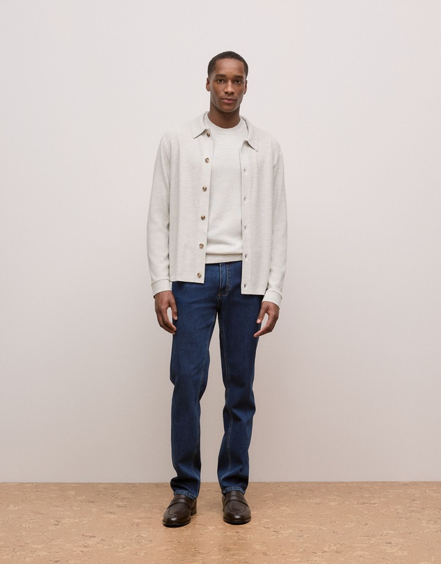 Trenery - Merino Classic Crew in Stone