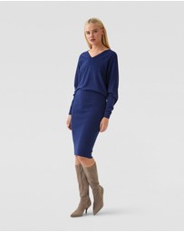 Oxford - Francesca V-Neck Knitted Dress