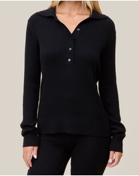 Papinelle - Colette Cosy Cotton Silk Rib Long Sleeve Top