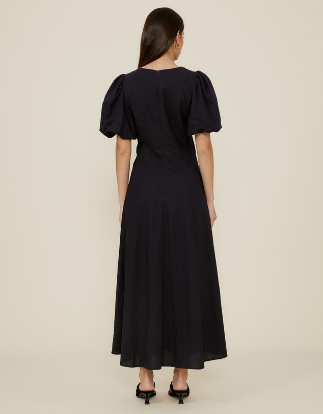 The Fated - Lucy Puff Sleeve Midi Dress