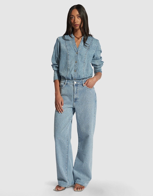 Decjuba - Isabel Rhinestone Denim Shirt