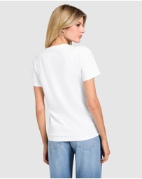 GUESS - Short Sleeve Crewneck Krystal Triangle T-Shirt