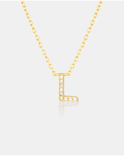 The Silver Collective - A-Z Letter Necklace - L