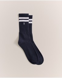 Trenery - Monogram Rib Sport Sock in Navy