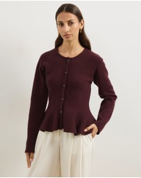 Atmos&Here - Thea Peplum Hem Knit Cardigan