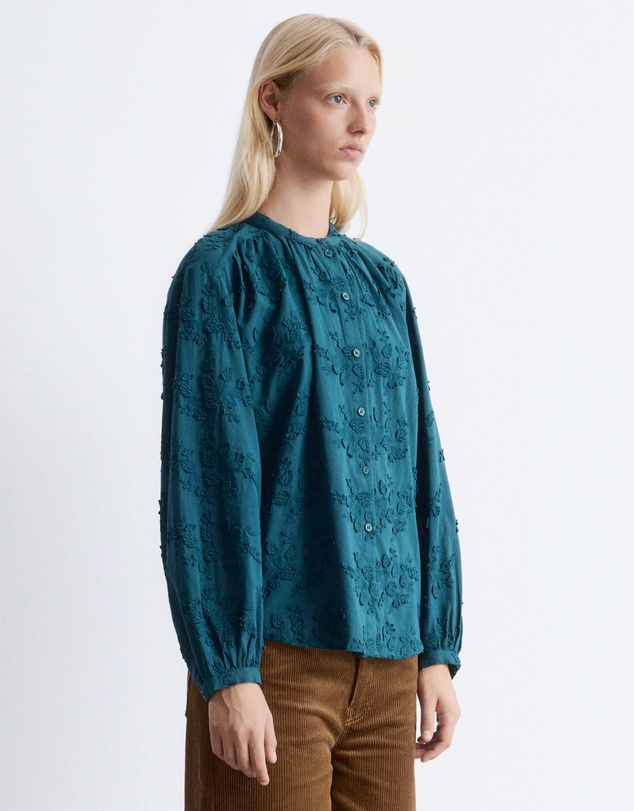 & Other Stories - Voluminous Floral-Applique Blouse