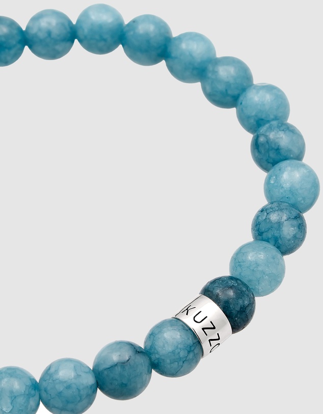 Kuzzoi - ICONIC EXCLUSIVE - Agate Bead Bracelet with 925 Silver Elements