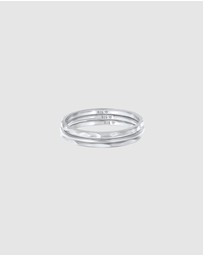 Elli Jewelry - Ring Stacking Set Basic Structured in 925 Sterling Silver