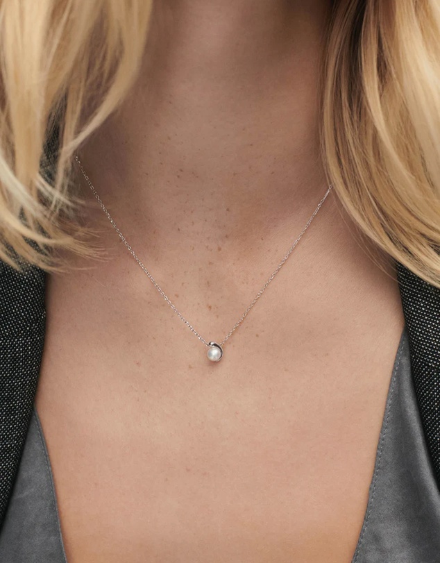 PDPAOLA - La Perla Solitary Silver Necklace
