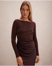 Forever New - Briella Boat Neck Drape Maxi Dress