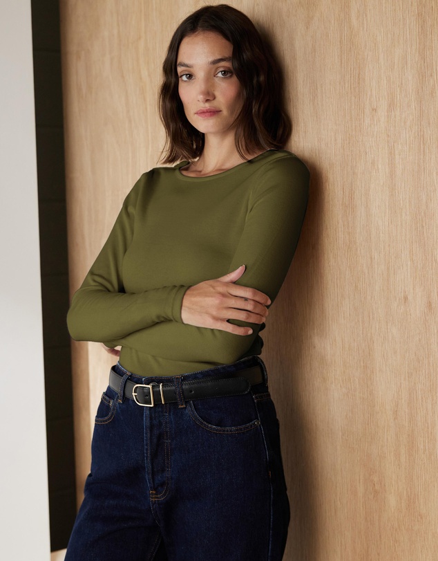 Atmos&Here - Organic Cotton Ribbed Long Sleeve Top
