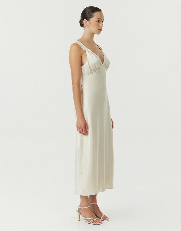 Third Form - Satin Gather Bra Bias Slip Dress