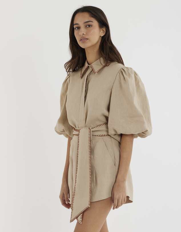 Amelius - Chloe Stitch Detail Linen Shirt