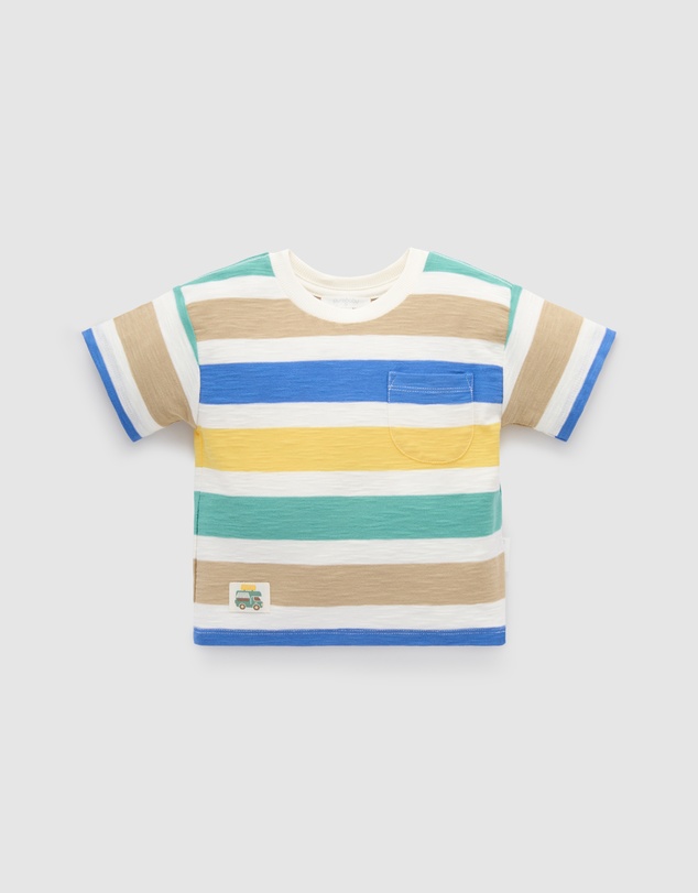 Purebaby - Striped Relaxed Tee -Kids-Babies