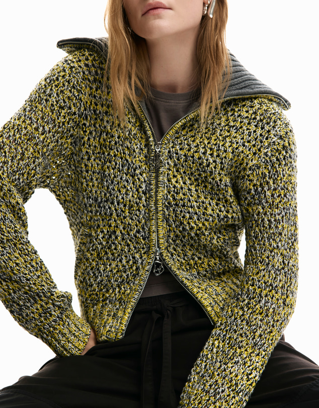 Desigual - Thick cardigan with zipper