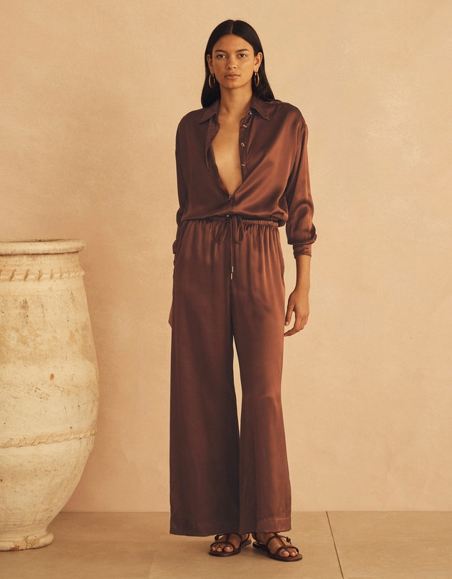 AUR OCEA - Gathered Wide Leg Pants