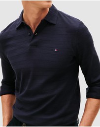 Tommy Hilfiger - Herringbone Jacquard Long Sleeve Polo Shirt