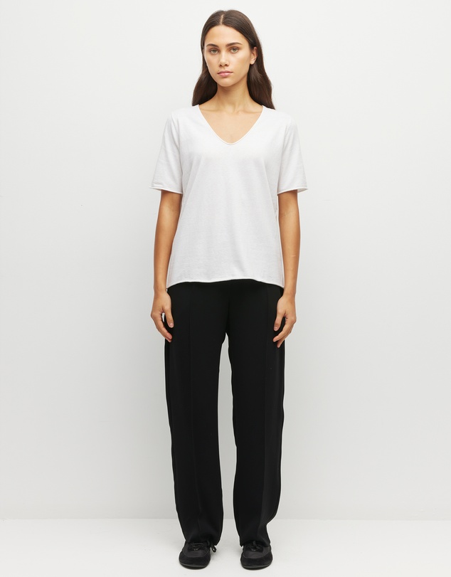 JH Lounge - JHL V-Neck T (Fine Cotton Cashmere) White