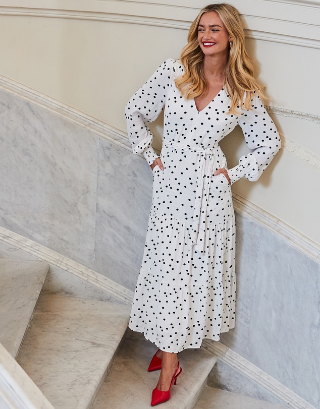 Sosandar - Shirred Cuff Belted Dress