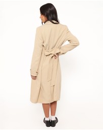 Petal & Pup - Angelique Linen Trench Coat - Oat Linen