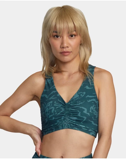 RVCA - Gathered Front Mid Support Sports Bra