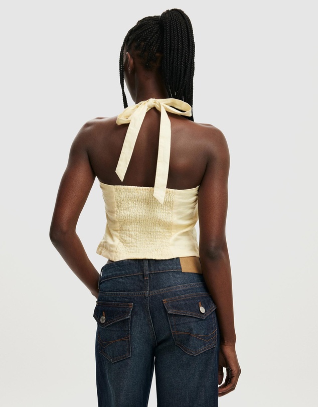 Cotton On - Luxe Linen Halter Top