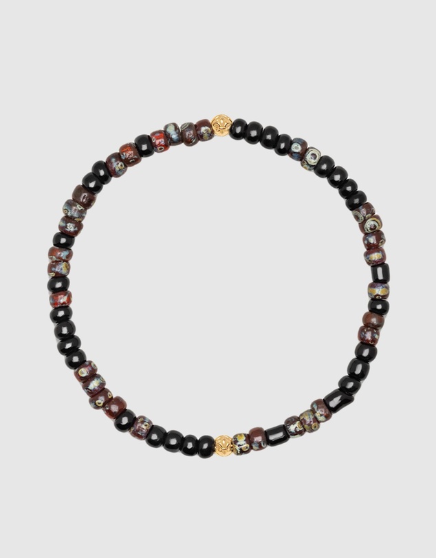 Nialaya Jewellery - Wristband With Dark Japanese Miyuki Beads
