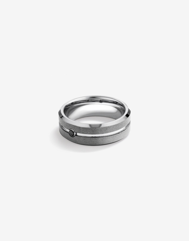 Michael Hill - 8mm Black Diamond Wedding Band in Tungsten
