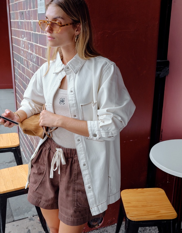 Ceres Life - Goldie Longline Denim Shacket