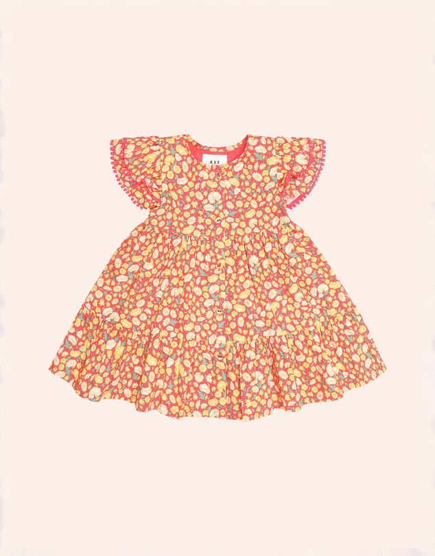 Huxbaby - Nautical Floral Tiered Dress - Babies-Teens