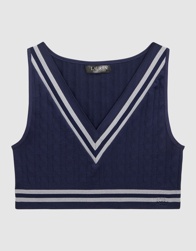 Lauren by Ralph Lauren - Cricket Cable Knit Lightly-Lined Crop Top Bra