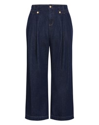 City Chic - Plus size Harley Fit Nova Wide Leg Short Jean - dark wash
