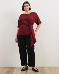 Atmos&Here Curvy - Monica Textured Tie T-Shirt
